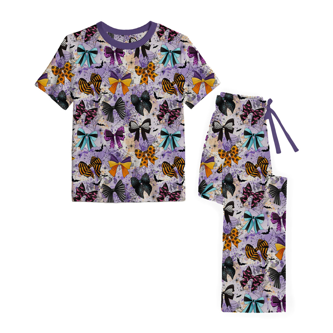 Bamboo RIBBED BOO-TIFUL BOWS KIDS RELAXED PANT Set