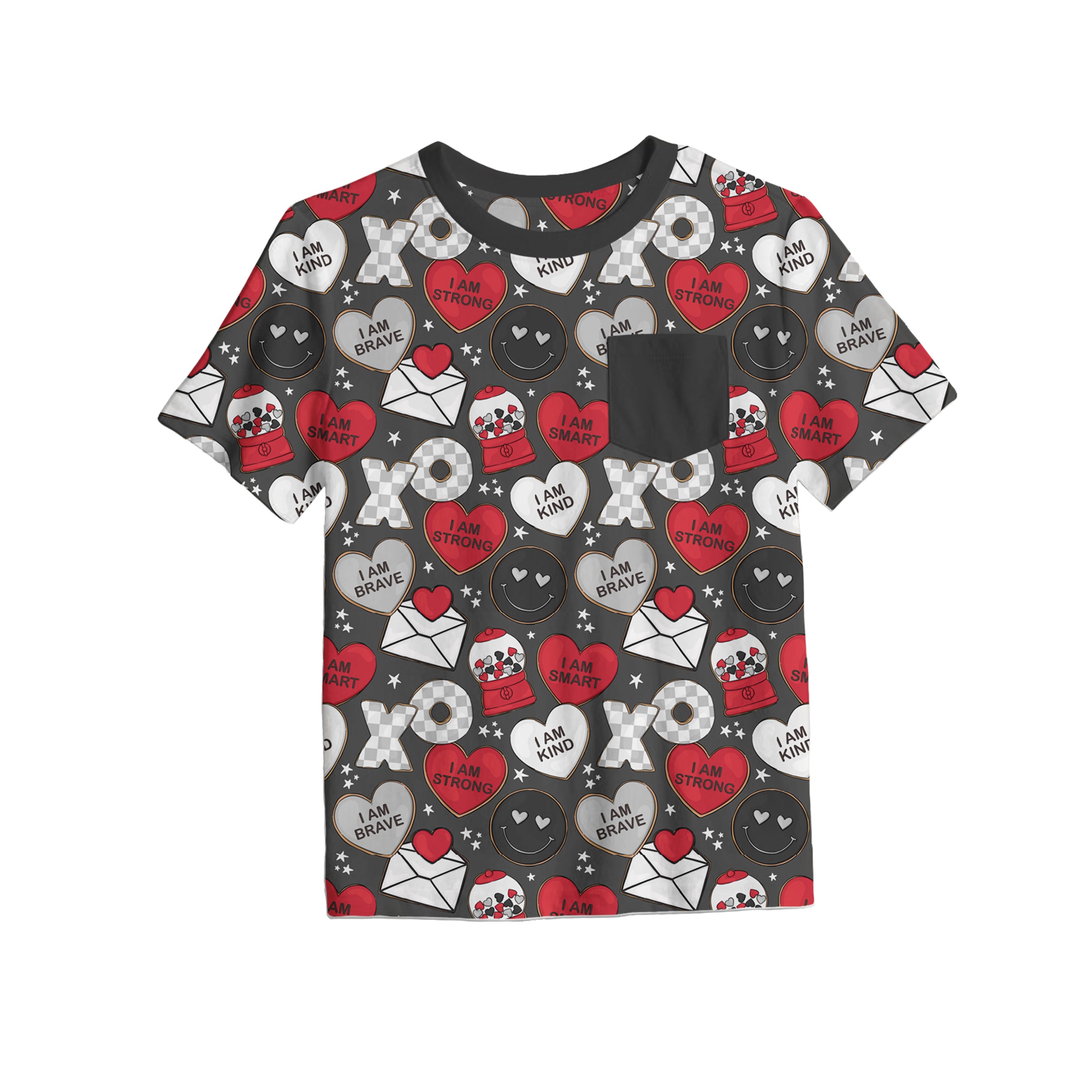 Preorder Bamboo LOVE NOTES FOR HIM 2.0 FULL PRINT KIDS TEE EST Ship Date DECEMBER 2025