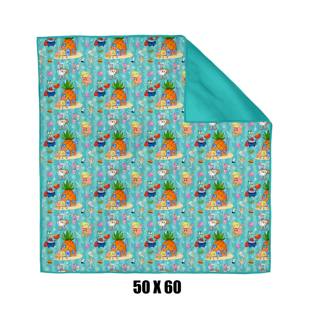 BAMBOO JELLYFISH JAM Kids Size PLUSH BACKED 1.0 TOG Quilted BLANKET (1.0 Tog 50x60”)
