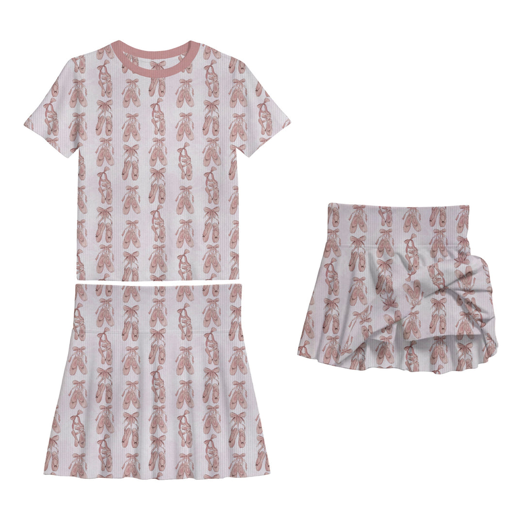 BAMBOO RIBBED TINY DANCER SKORT SET