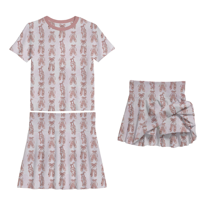 BAMBOO RIBBED TINY DANCER SKORT SET
