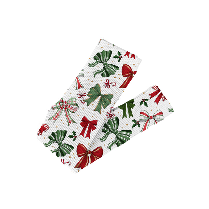 Bamboo RIBBED JINGLE BOWS LEGGINGS