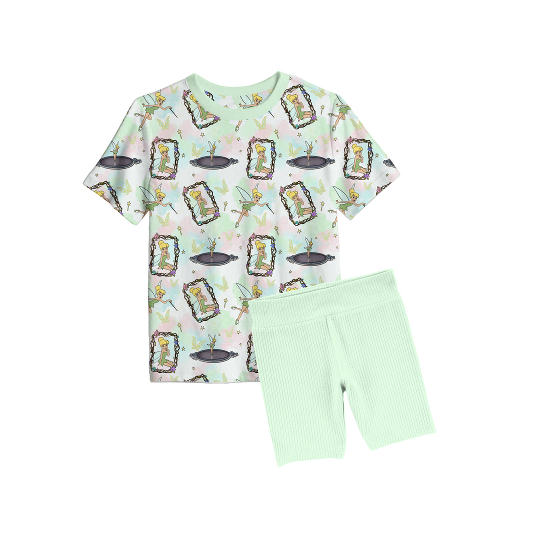 Bamboo NEVERLAND DREAMING Short Sleeve Oversized Tee Biker Short Set