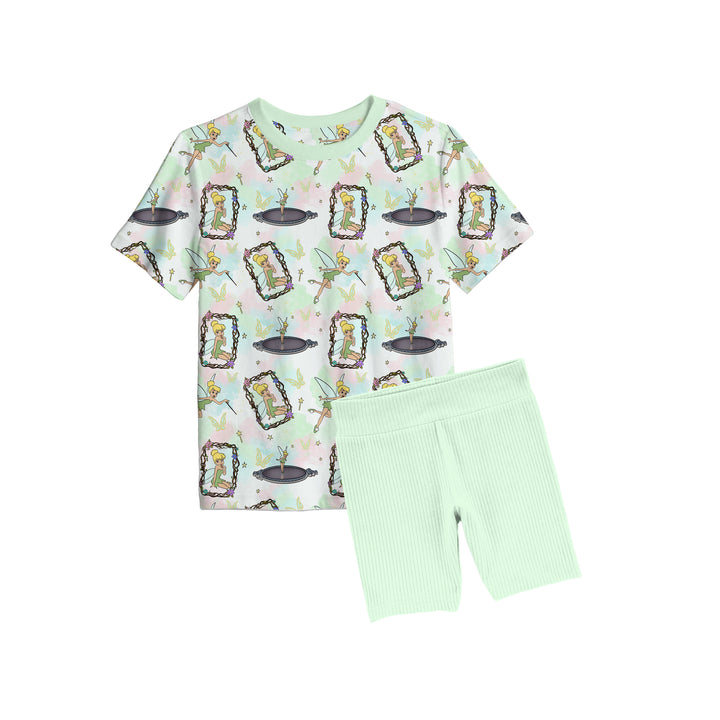 Bamboo NEVERLAND DREAMING Short Sleeve Oversized Tee Biker Short Set