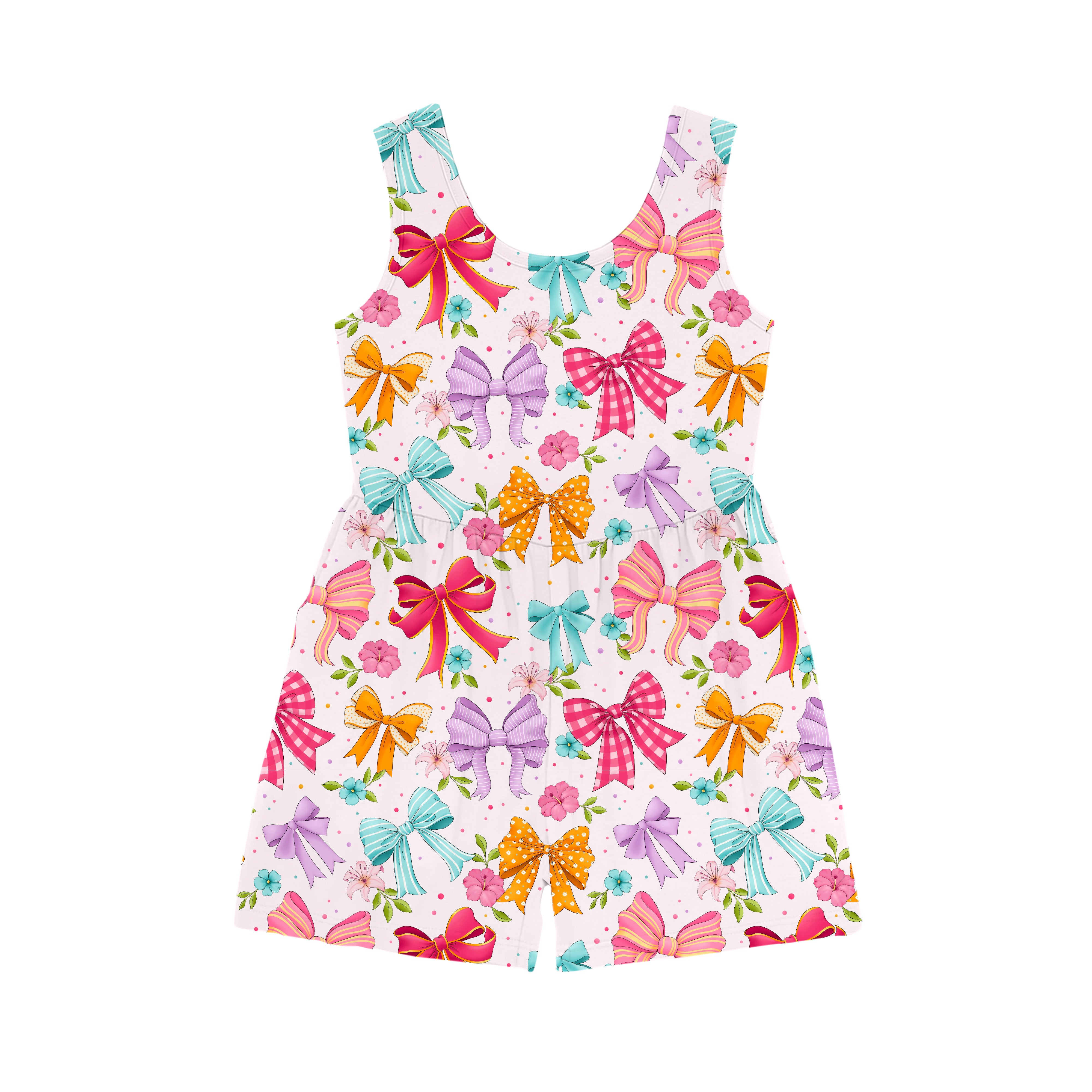Bamboo BLOOMS & BOWS TANK TOP SHORT ROMPER
