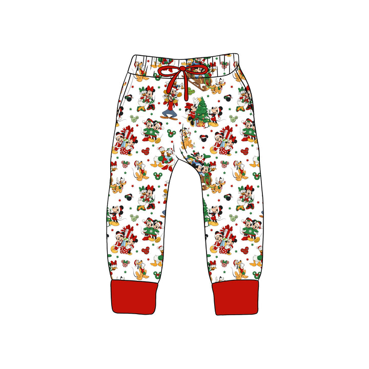 BAMBOO COTTON SPANDEX MERRY MAGIC ON MAIN KIDS JOGGERS (FLEECE LINED)