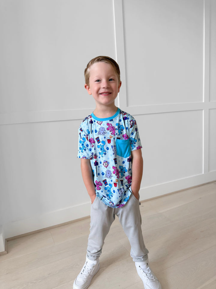 Bamboo CLUE CREW FULL PRINT KIDS POCKET TEE
