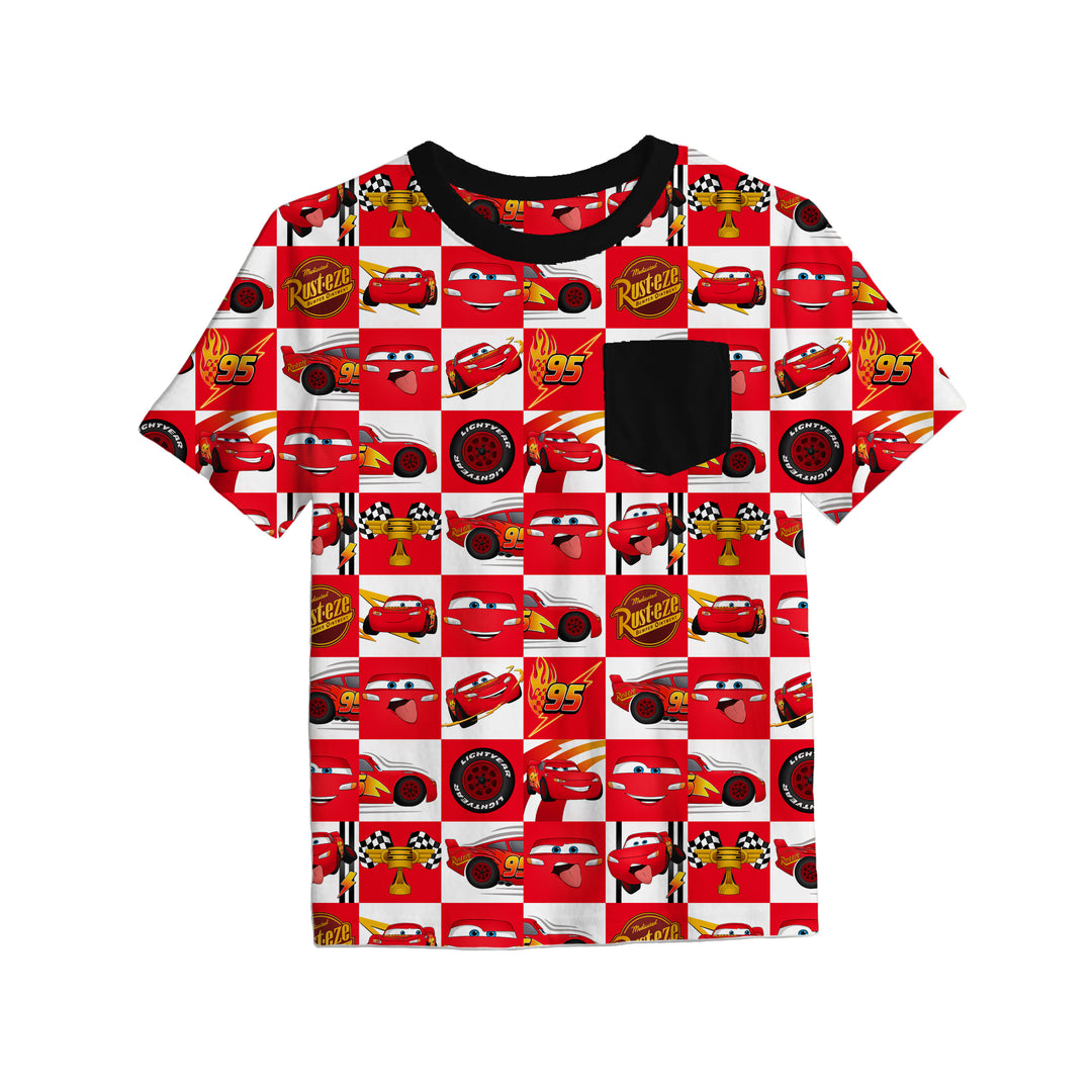 Bamboo FULL THROTTLE CHECK FULL PRINT KIDS POCKET TEE