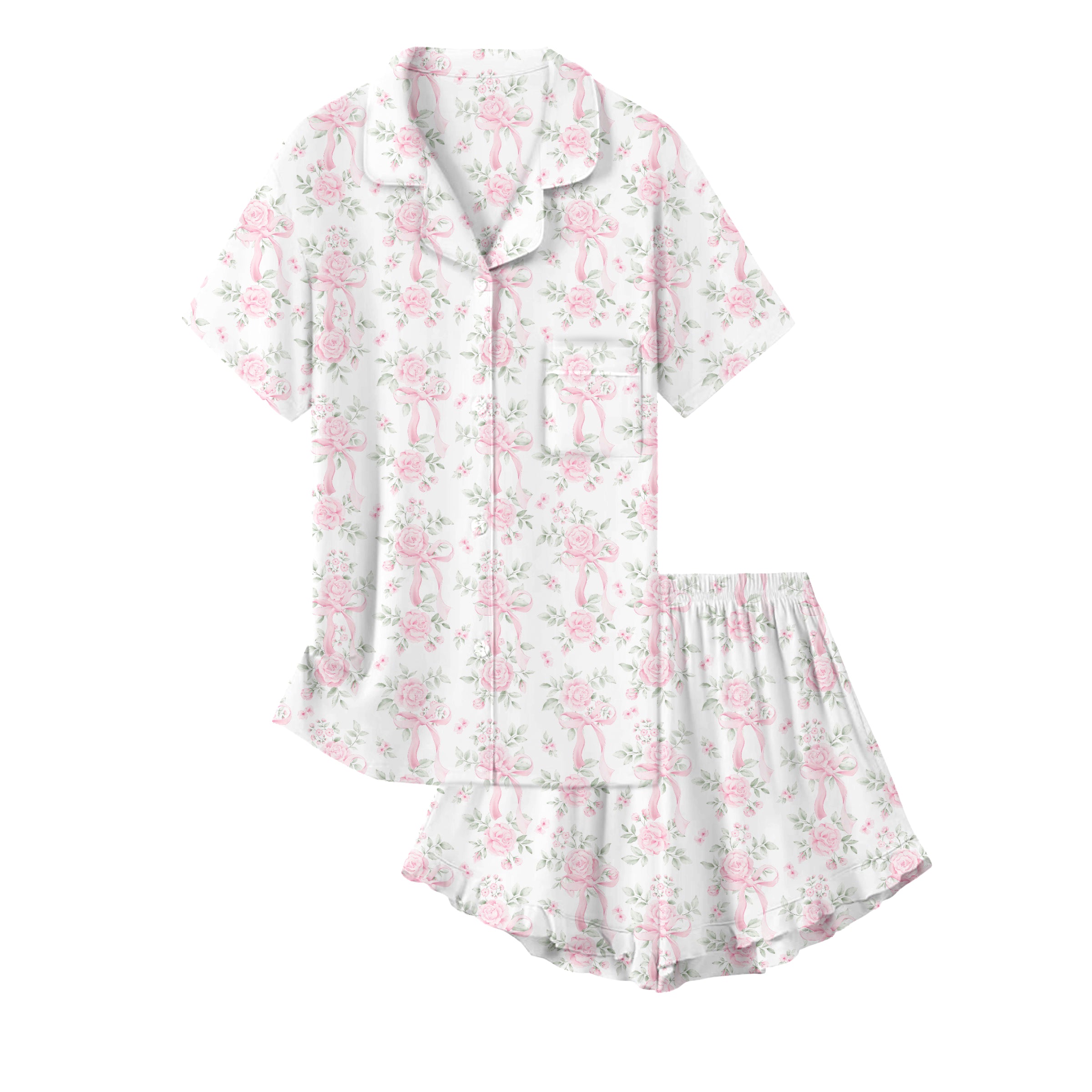 Bamboo ROSY RIBBONS KIDS SHORT RUFFLE FORMAL Set