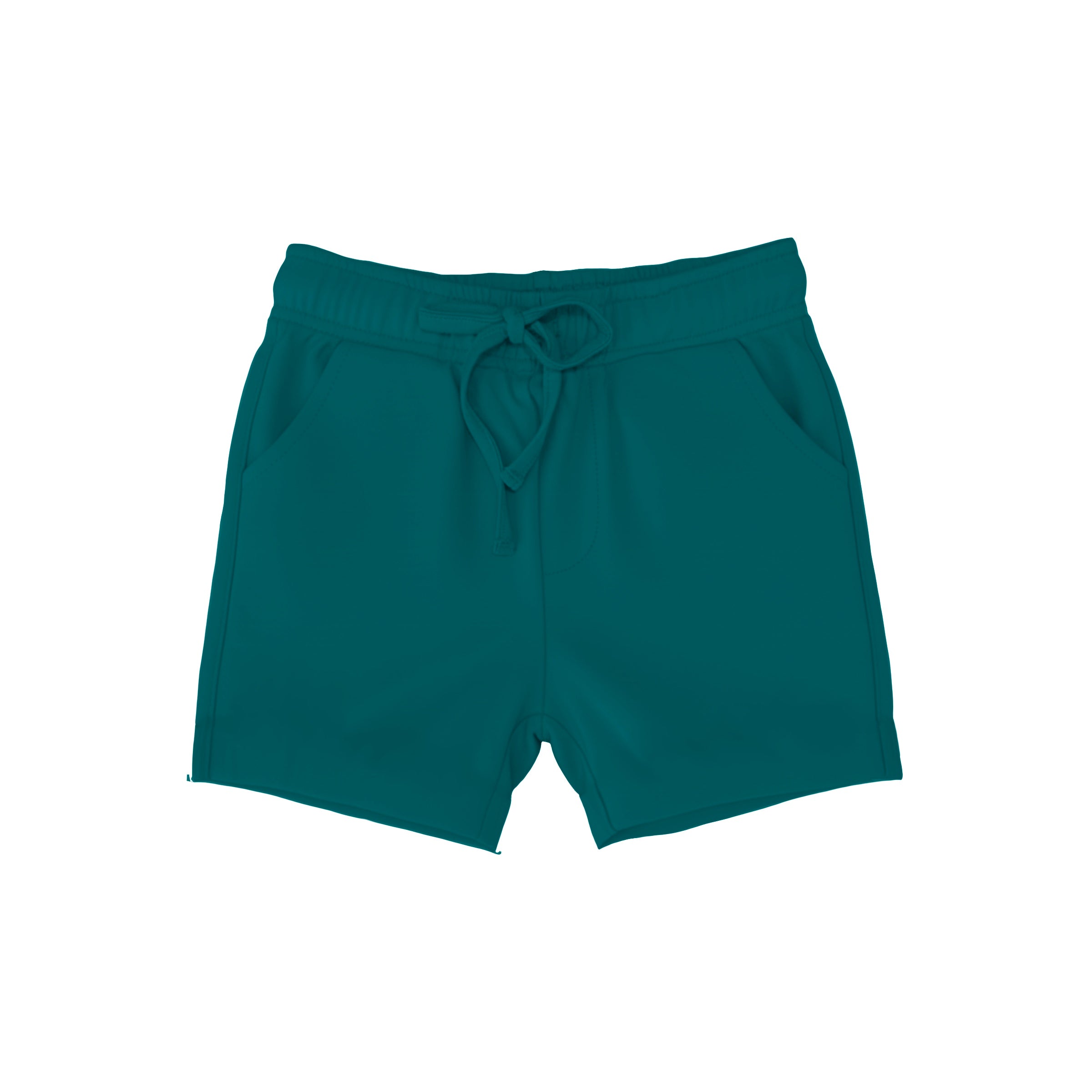 Bamboo COTTON SPANDEX SOLID TEAL Relaxed Shorts