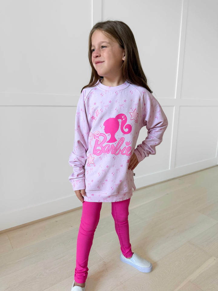 Bamboo COTTON SPANDEX DREAM GIRL ERA kids GRAPHIC CREWNECK (FLEECED LINED)