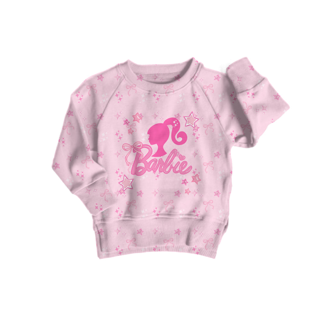 Bamboo COTTON SPANDEX DREAM GIRL ERA kids GRAPHIC CREWNECK (FLEECED LINED)