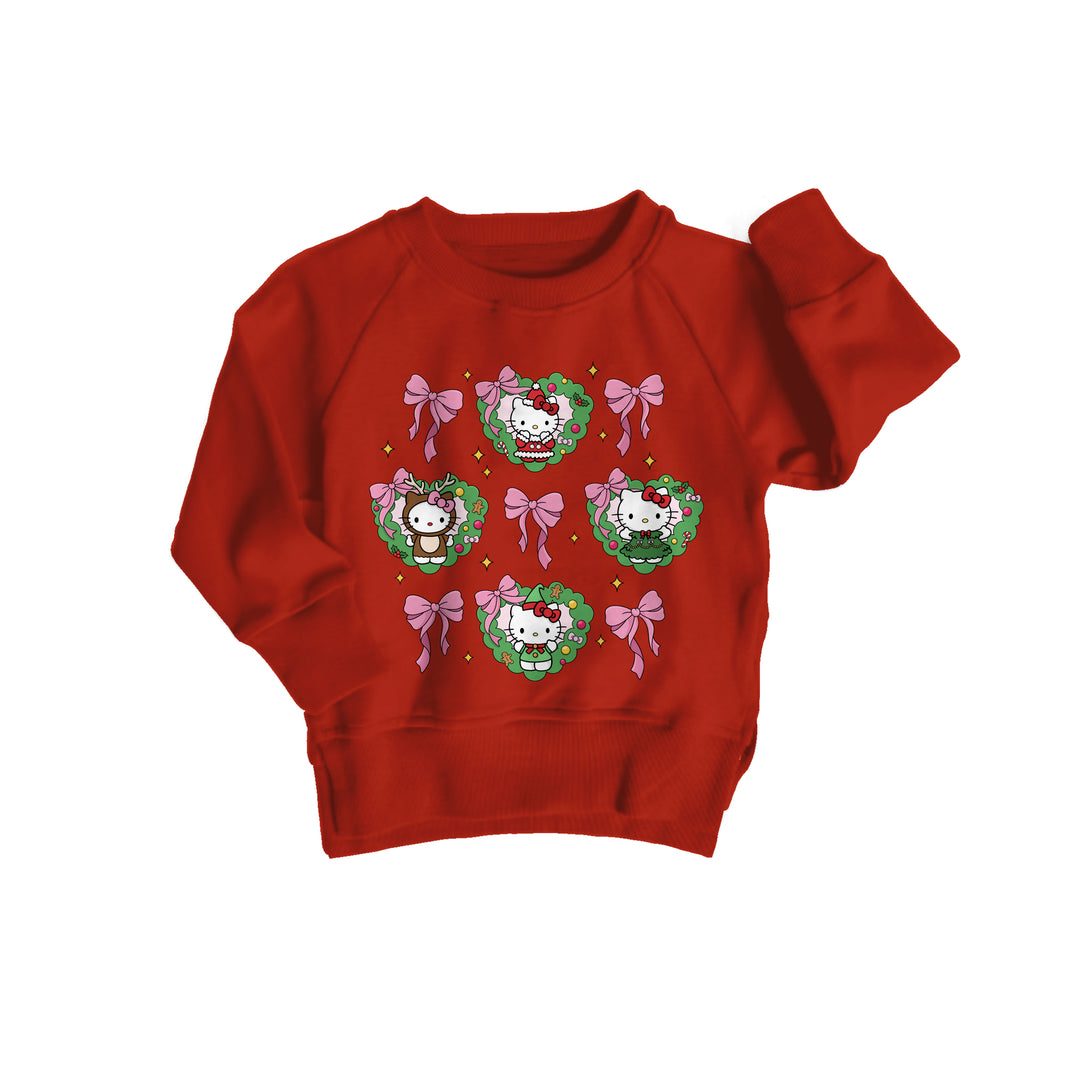 Bamboo COTTON SPANDEX MERRY &amp; SWEET kids GRAPHIC crewneck (FLEECE LINED)