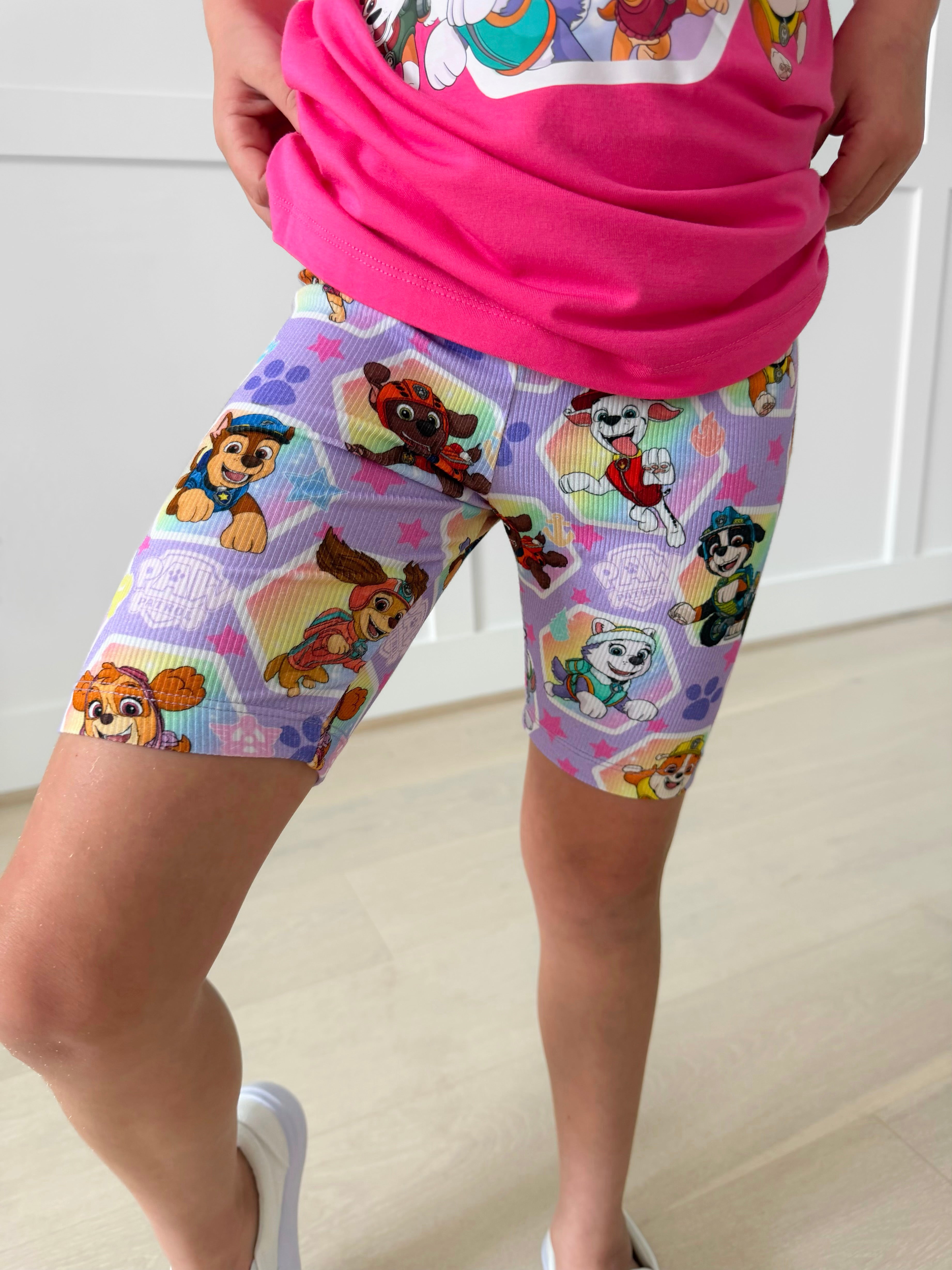 Bamboo GIRLS ON A ROLL RIBBED BIKER SHORTS