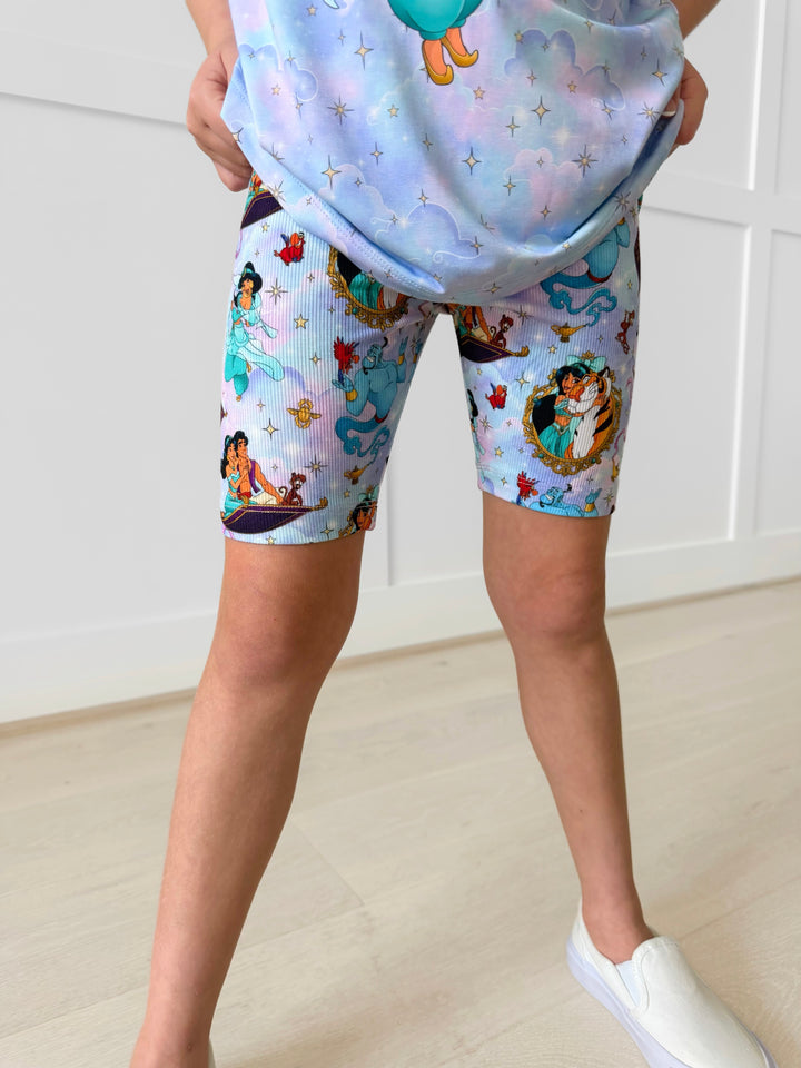 Bamboo RIBBED STARDUST SANDS BIKER SHORTS