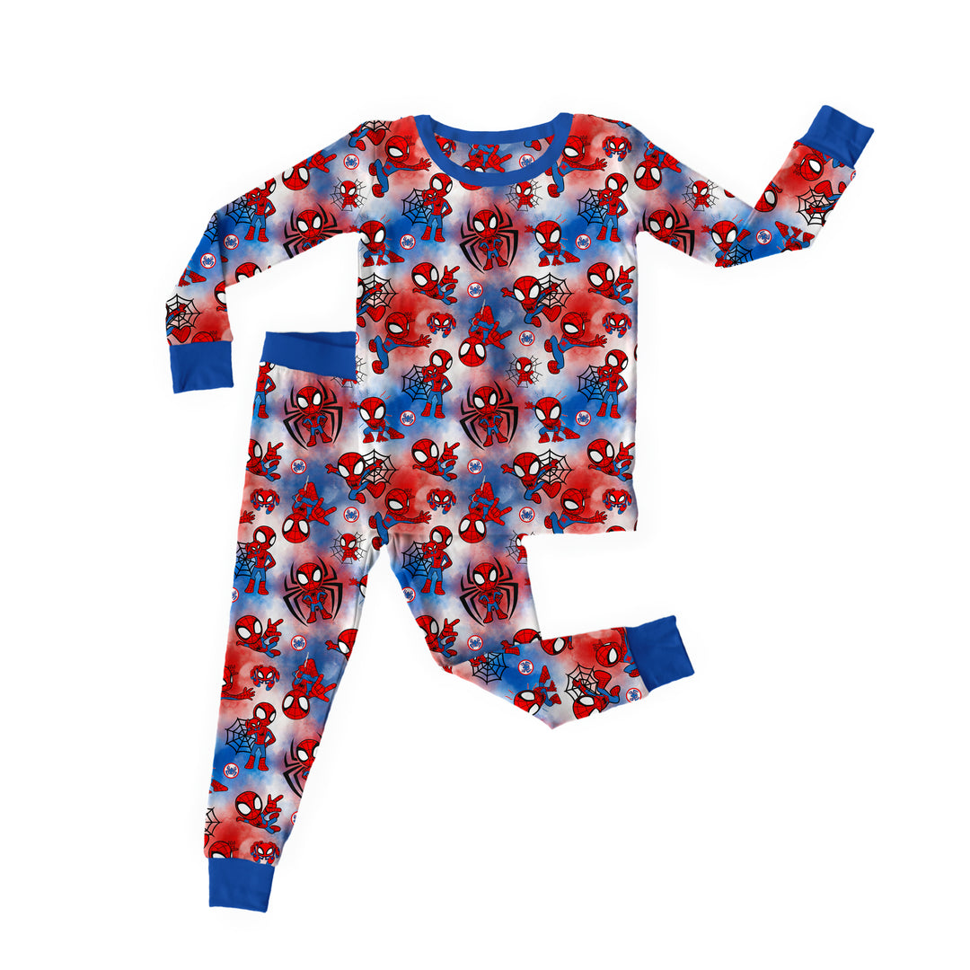 Bamboo WEB SLINGIN’ HERO Two Piece Long Sleeve/Pant Set