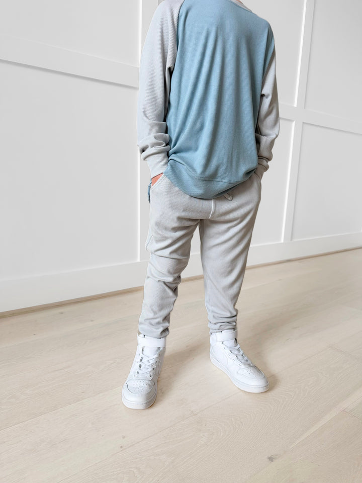 BAMBOO RIBBED COASTAL CLOUD KIDS JOGGERS