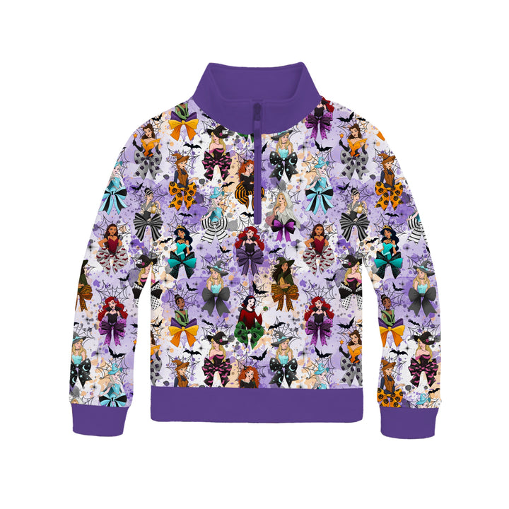 Bamboo COTTON SPANDEX ONCE UPON A SPOOK QUARTER ZIP (NO FLEECE)