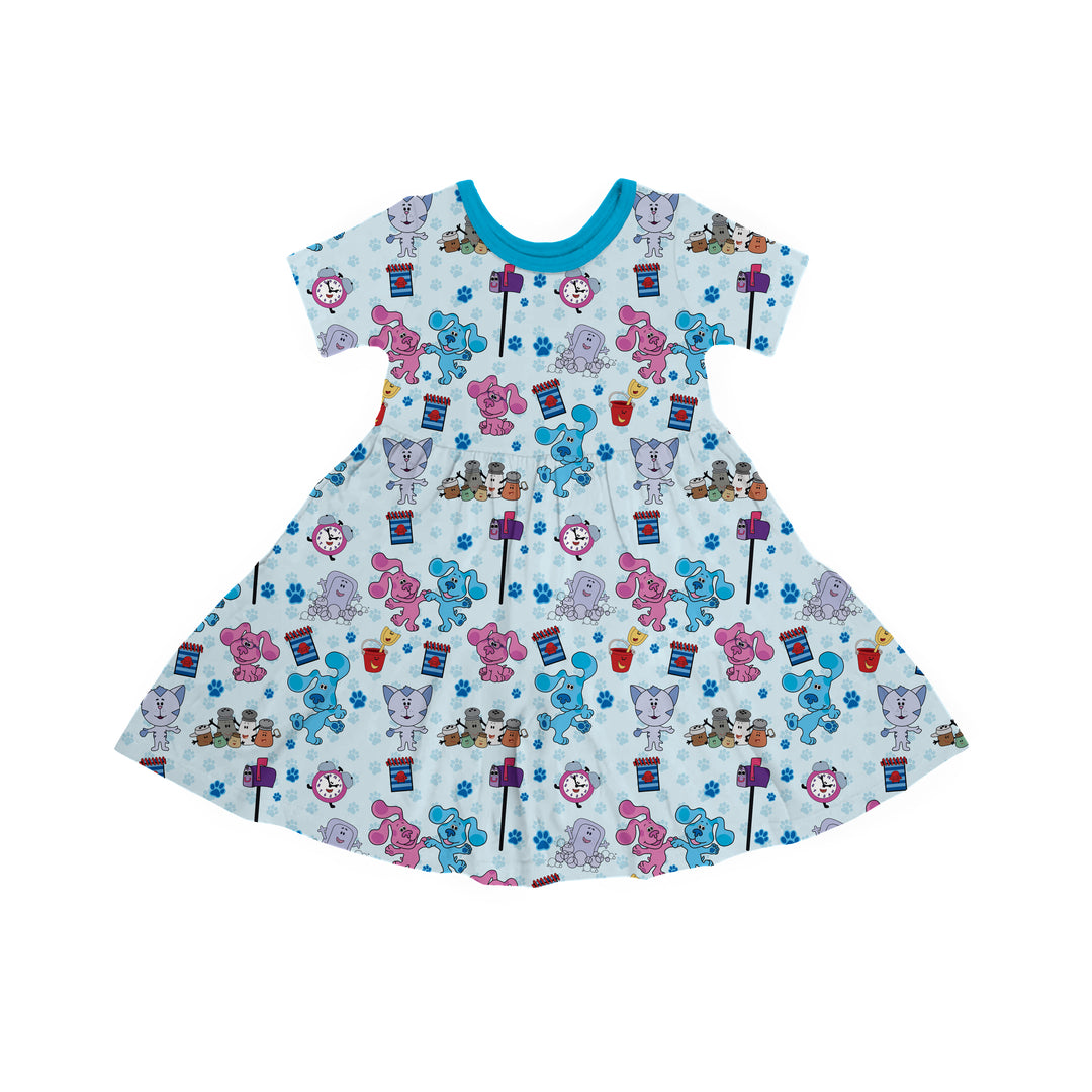 Bamboo CLUE CREW SHORT SLEEVE POCKET Twirl Dress