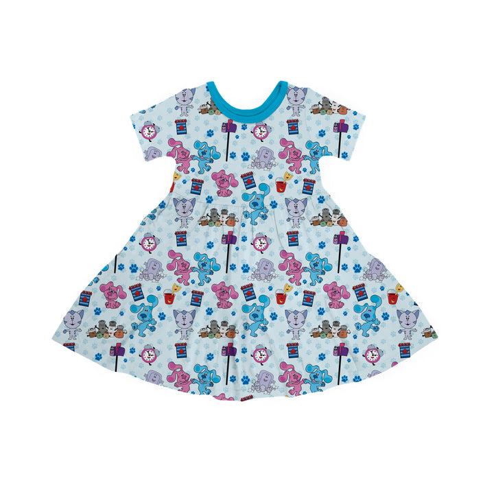 Bamboo CLUE CREW SHORT SLEEVE POCKET Twirl Dress