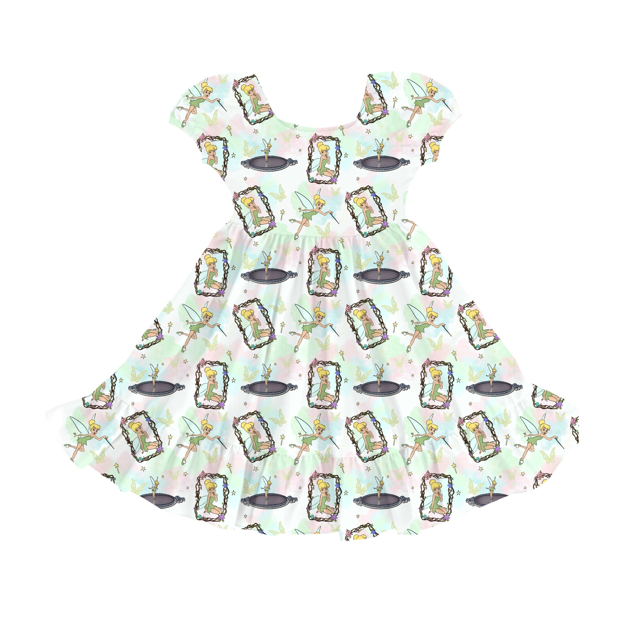 Bamboo NEVERLAND DREAMING SHORT BUBBLE SLEEVE POCKET Twirl Dress