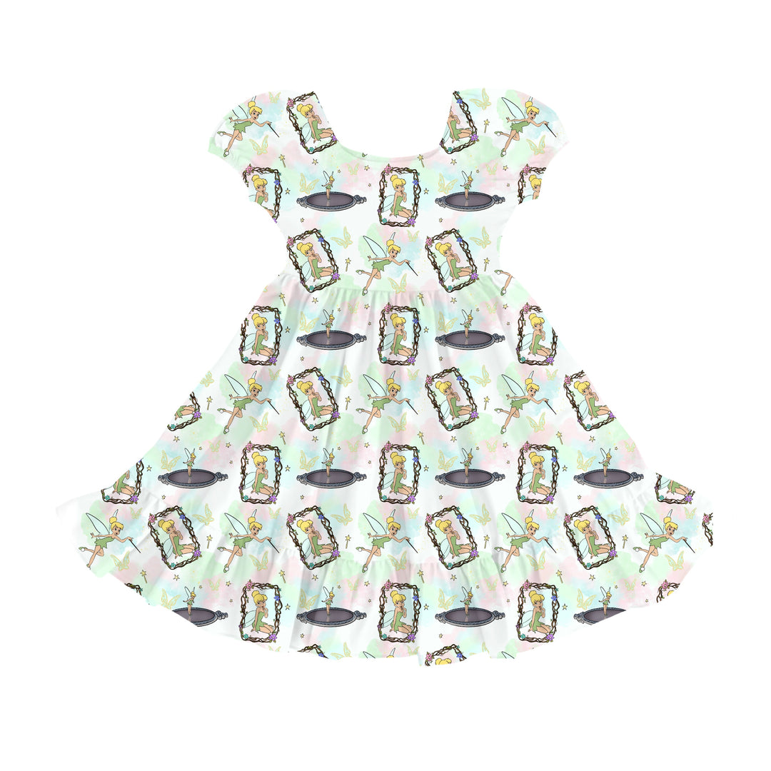 Bamboo NEVERLAND DREAMING SHORT BUBBLE SLEEVE POCKET Twirl Dress