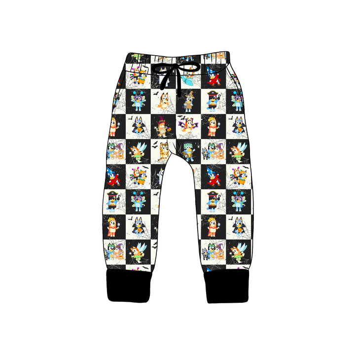 BAMBOO COTTON SPANDEX A HEELER HAUNTING KIDS JOGGERS (NO FLEECE)