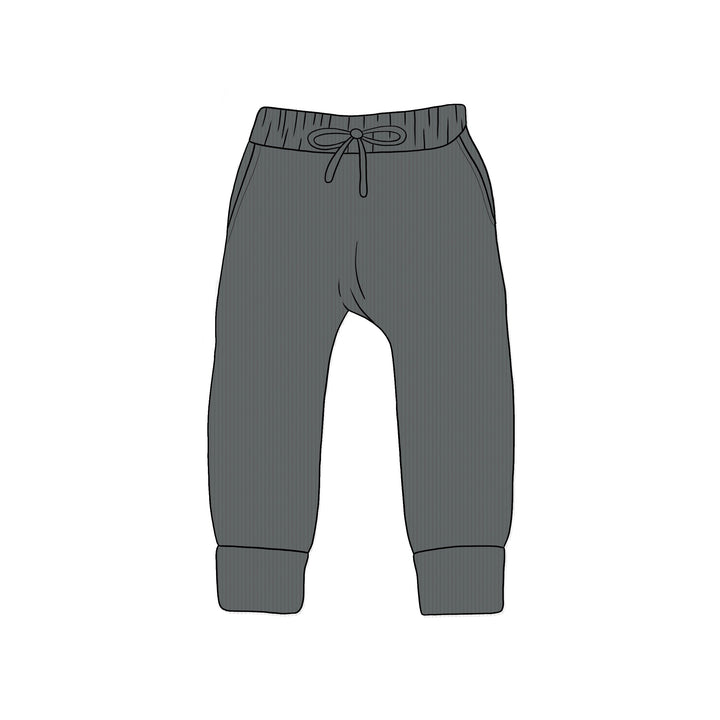 BAMBOO COTTON SPANDEX SOLID FIRESIDE COORDINATE KIDS JOGGERS (FLEECE LINED)