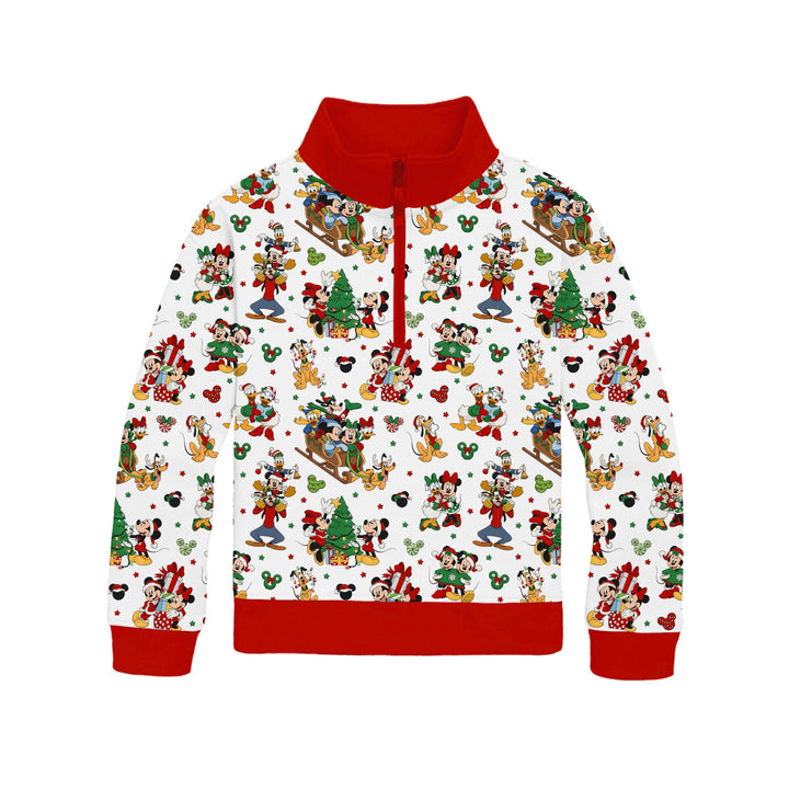 Bamboo COTTON SPANDEX MERRY MAGIC ON MAIN QUARTER ZIP (NO FLEECE)