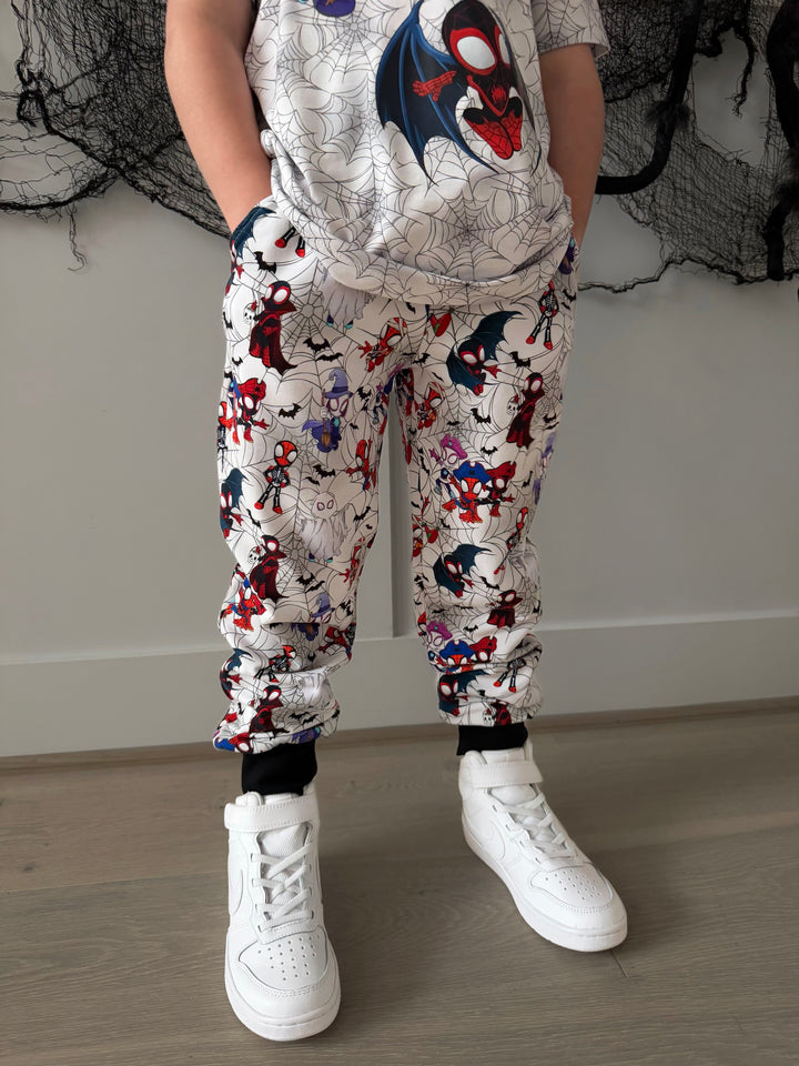 BAMBOO COTTON SPANDEX SPINNING INTO SPOOKY KIDS JOGGERS (NO FLEECE)