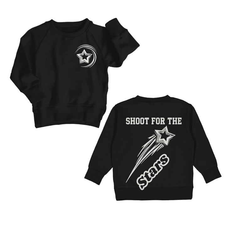 Bamboo COTTON SPANDEX SHOOT FOR THE STARS kids GRAPHIC crewneck (FRONT &amp; BACK) (FLEECE LINED)
