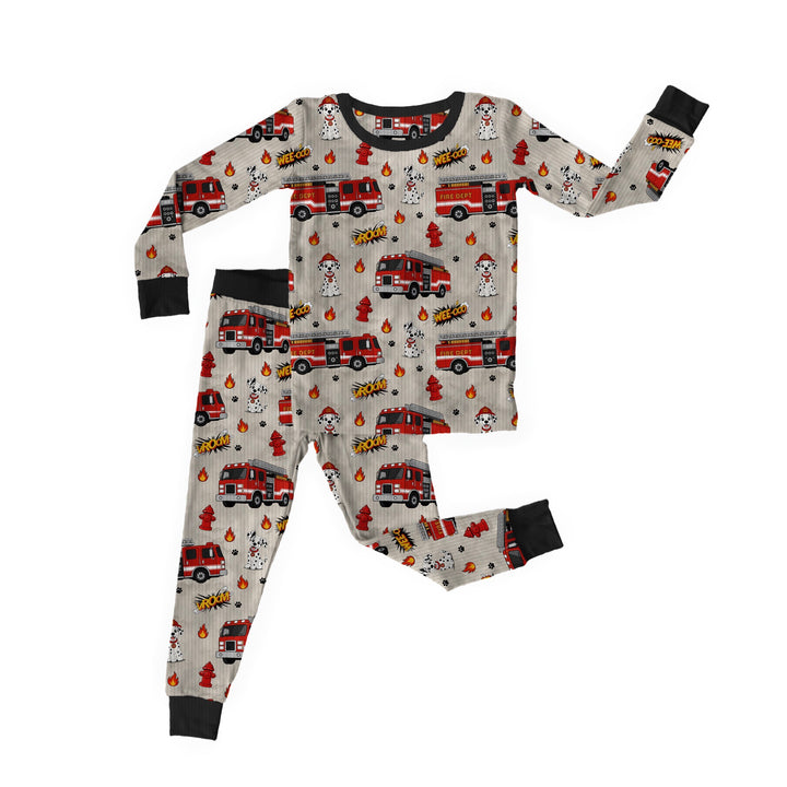 Bamboo RIBBED WEE-OOO Two Piece Long Sleeve/Pant Set
