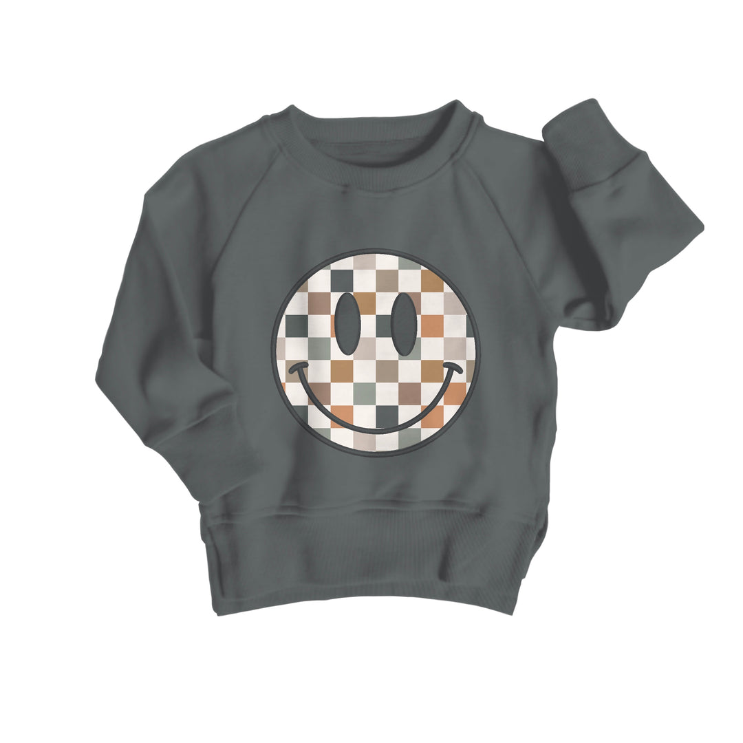 Bamboo COTTON SPANDEX FIRESIDE kids EMBROIDERED crewneck (FLEECE LINED)