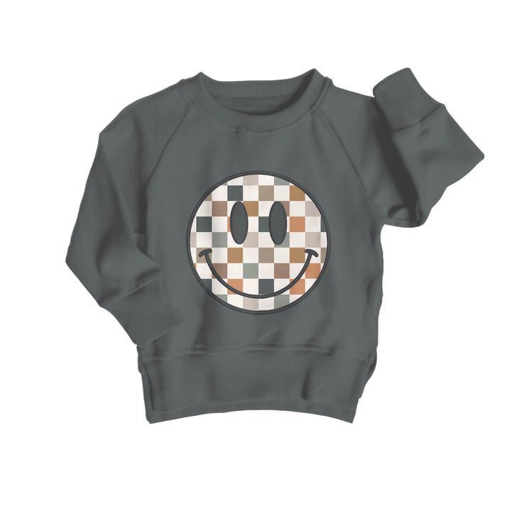 Bamboo COTTON SPANDEX FIRESIDE kids EMBROIDERED crewneck (FLEECE LINED)