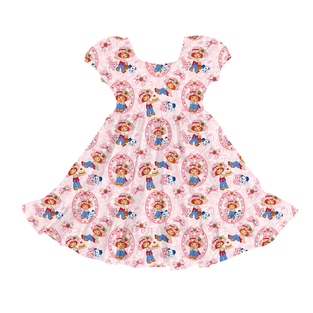 Bamboo BERRY SWEET DAYS BUBBLE SLEEVE POCKET Twirl Dress