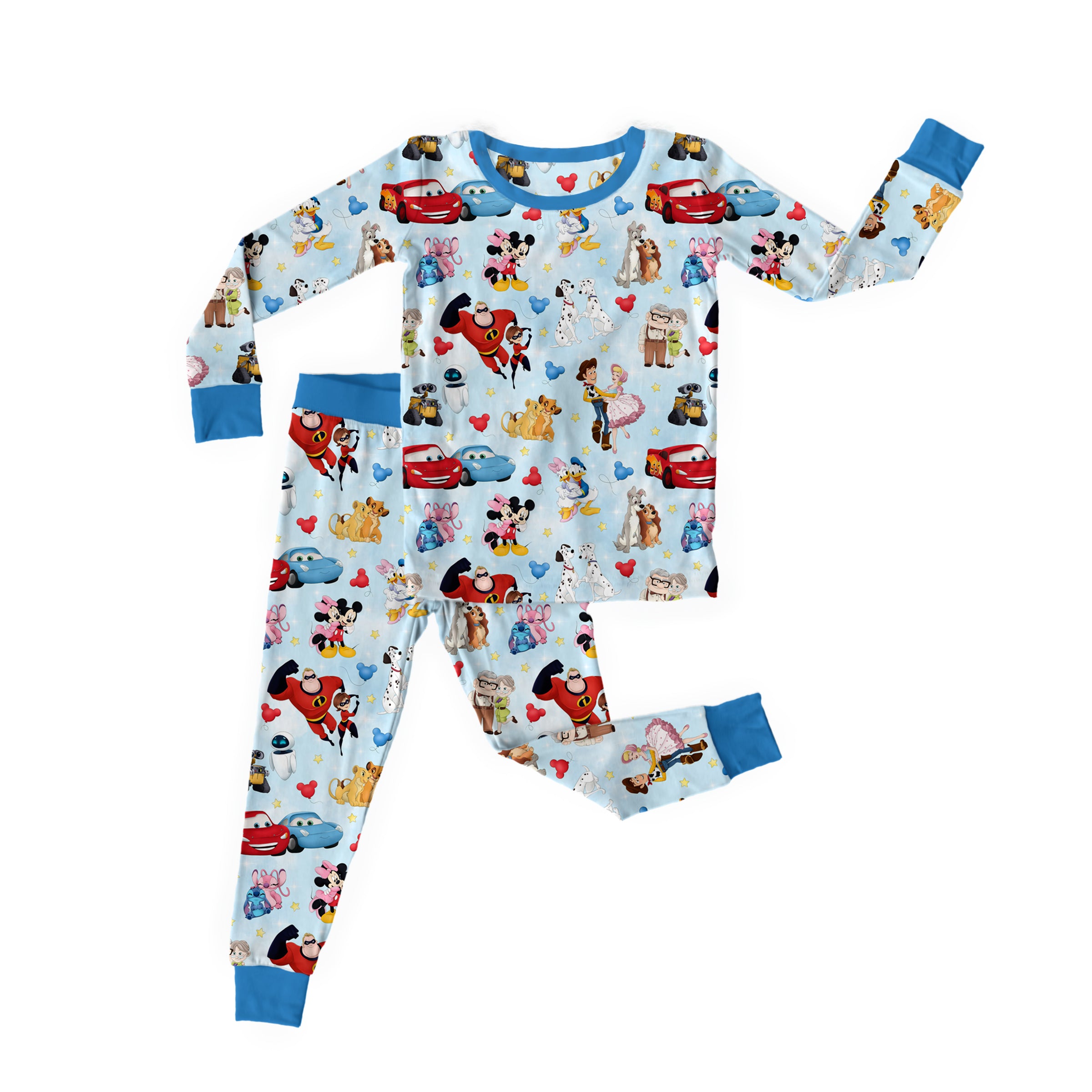 Bamboo ENCHANTED DUOS BLUE Two Piece Long Sleeve/Pant Set