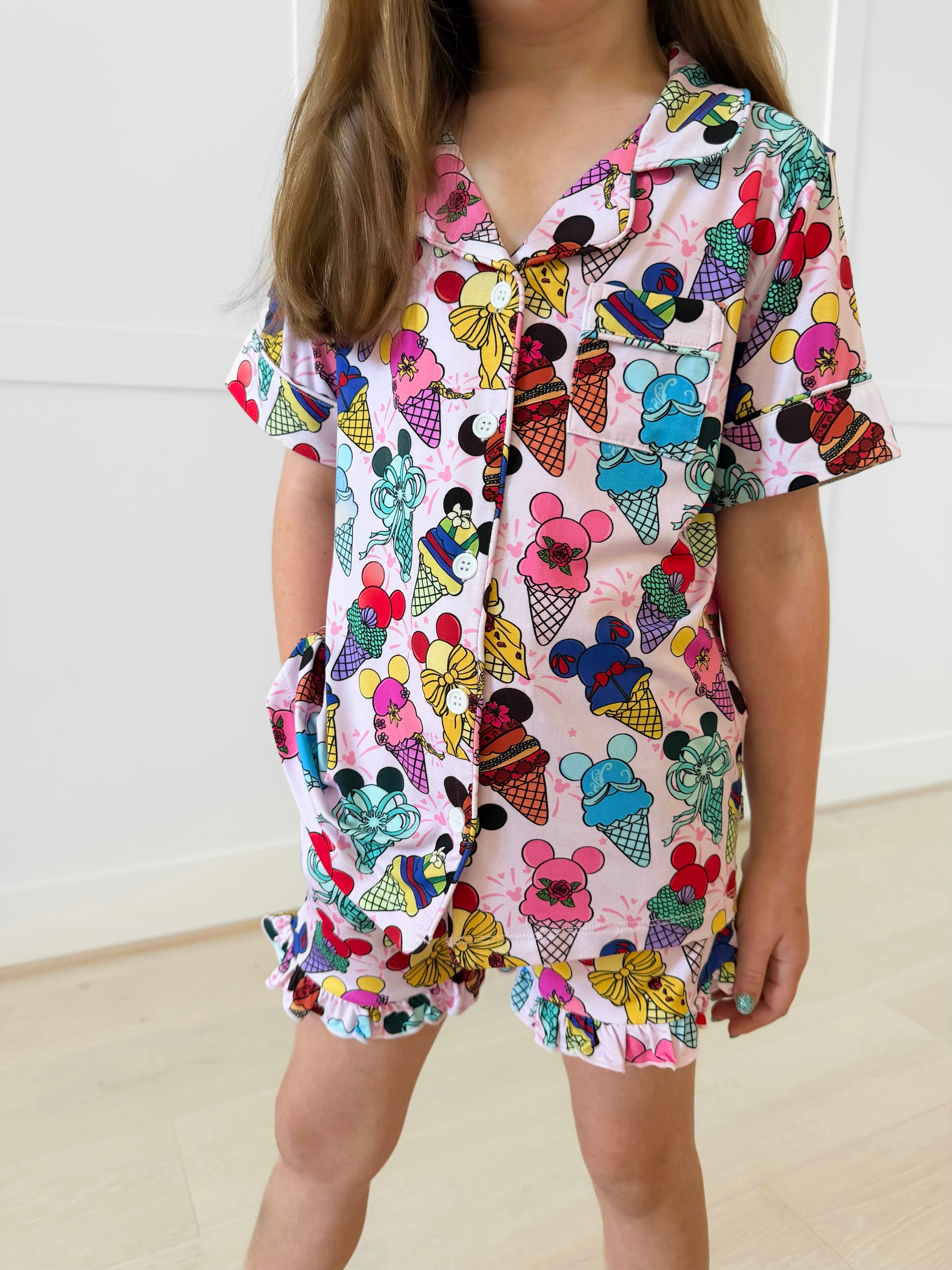 Bamboo CROWNED CONES KIDS SHORT RUFFLE FORMAL Set