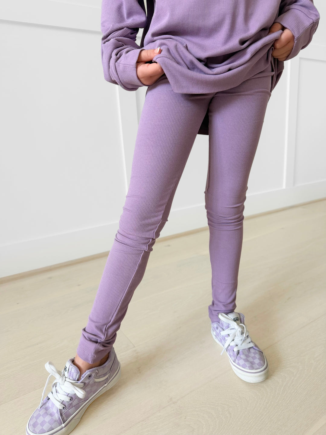 Bamboo RIBBED PURPLE POP LEGGINGS