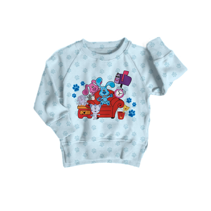 Bamboo COTTON SPANDEX CLUE CREW kids GRAPHIC CREWNECK (FLEECE LINED)