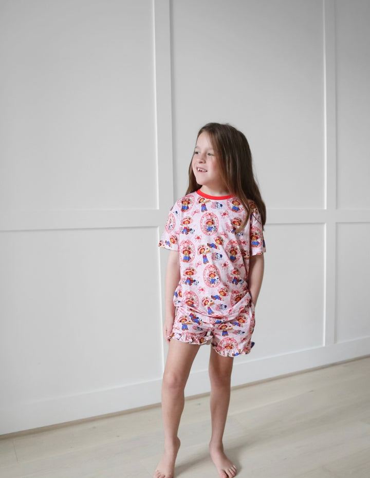 Bamboo BERRY SWEET DAYS KIDS RELAXED RUFFLE SHORT SET
