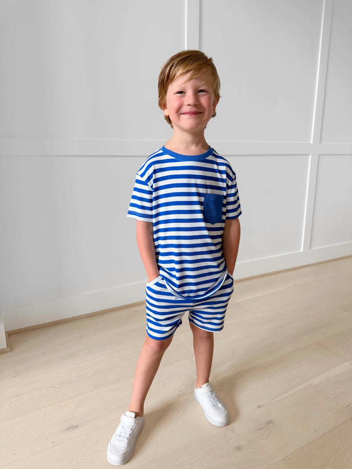 Bamboo RIBBED THE BLUE STANDARD KIDS POCKET TEE (TEE ONLY)