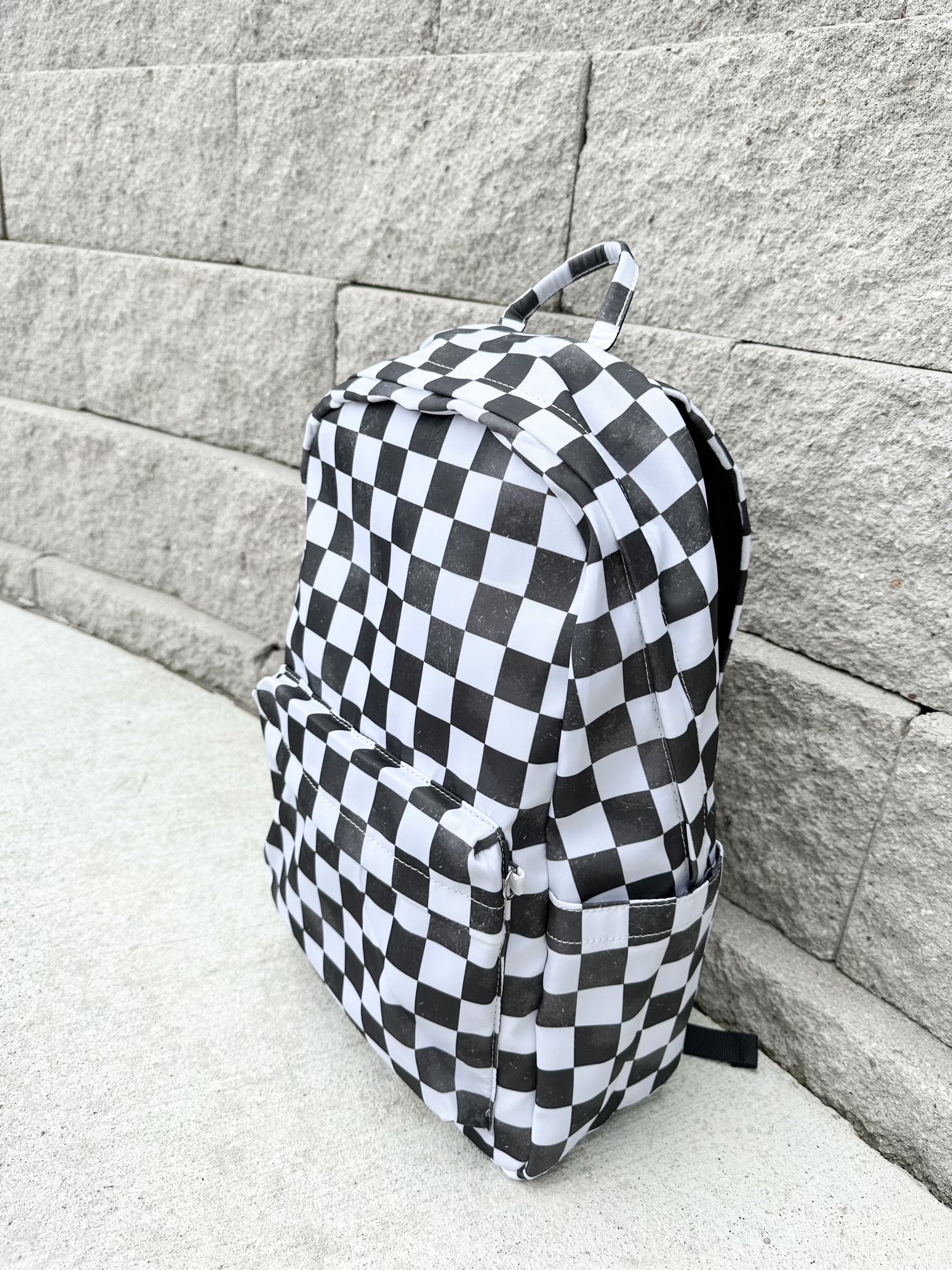 Distressed Checkered Backpack