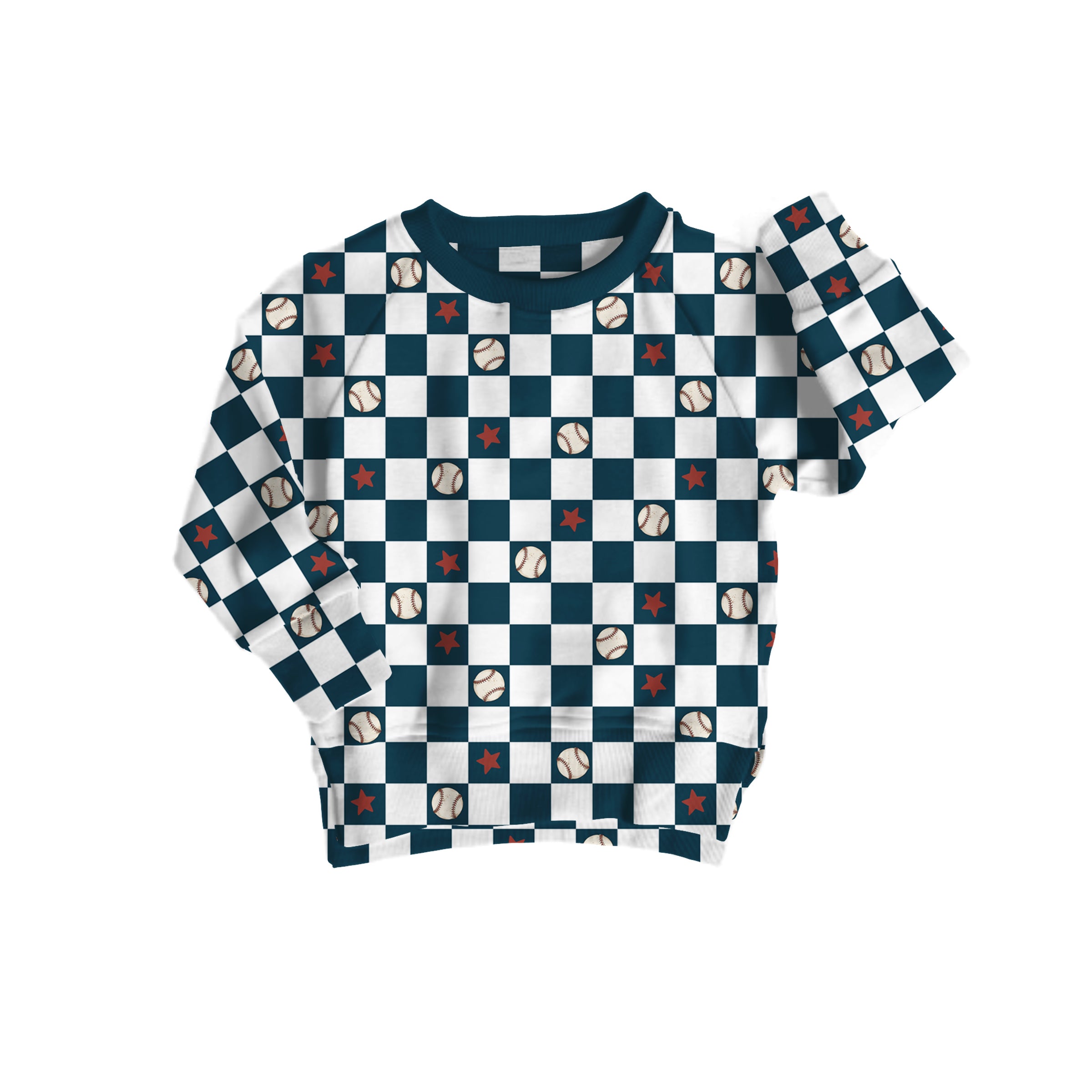 Bamboo FRENCH TERRY BALLING OUT kids FULL PRINT crewneck