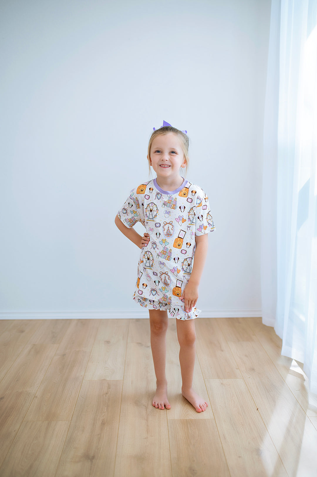 Bamboo DREAMY PARK DAYS KIDS RELAXED RUFFLE SHORT SET