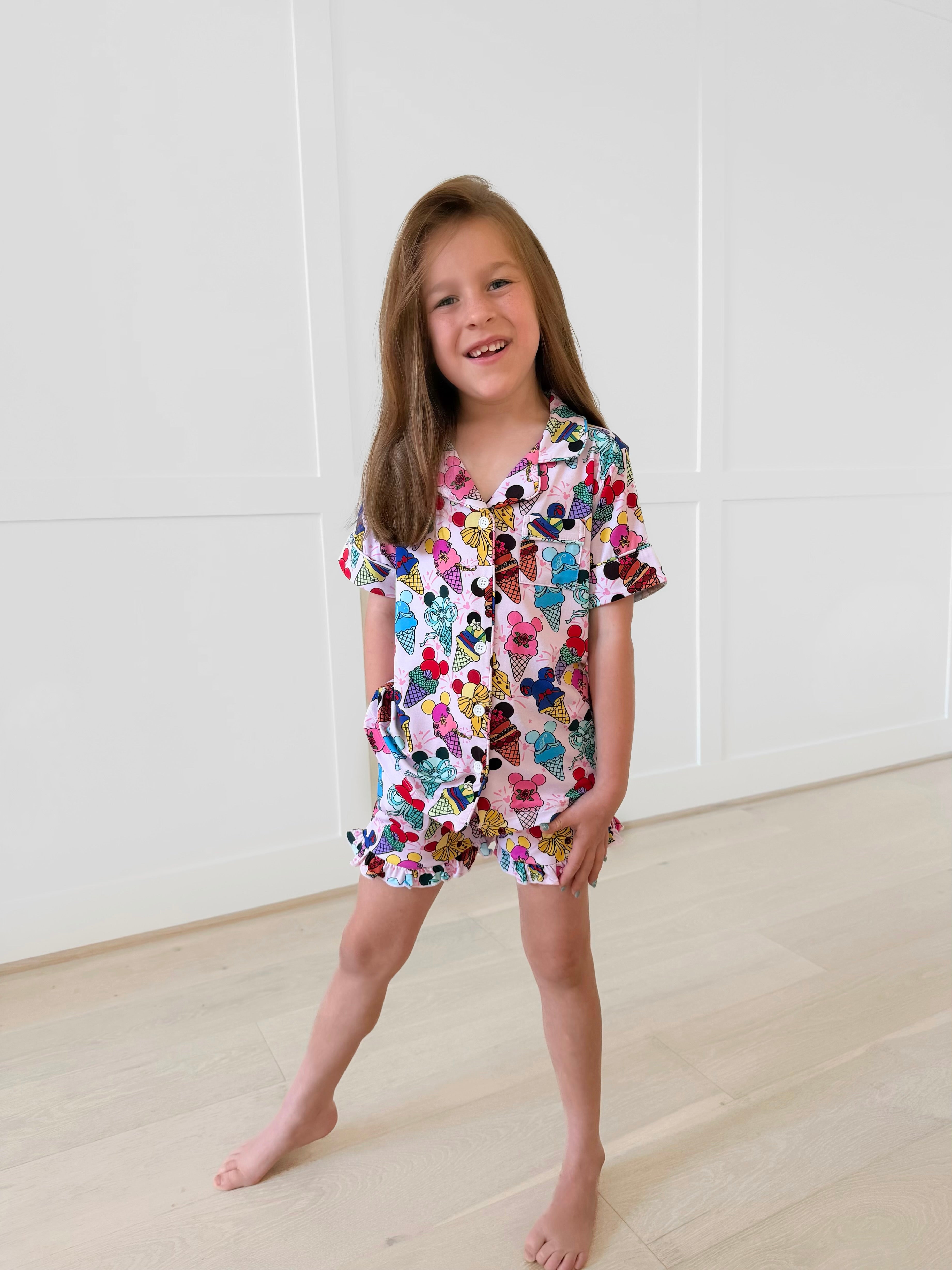 Bamboo CROWNED CONES KIDS SHORT RUFFLE FORMAL Set