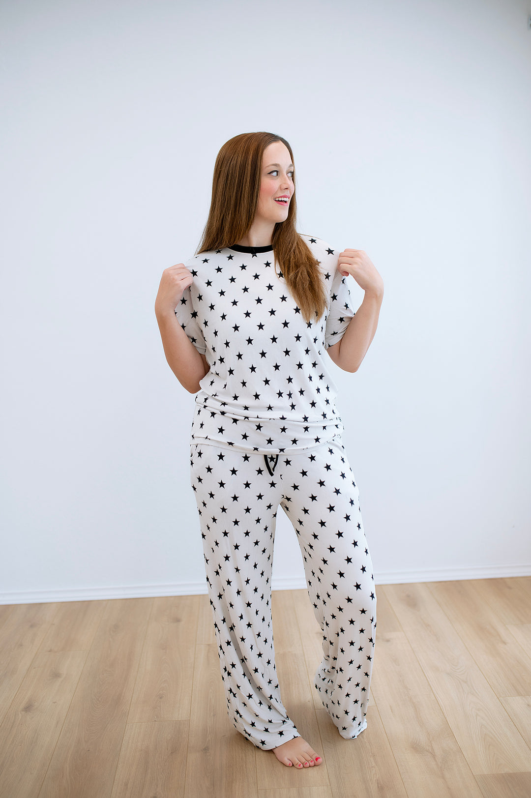 Bamboo RIBBED SHOOT FOR THE STARS ADULT RELAXED PANT SET