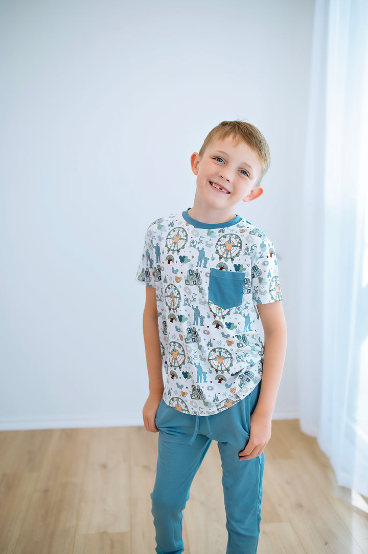 Bamboo MAIN STREET MEMORIES FULL PRINT KIDS POCKET TEE