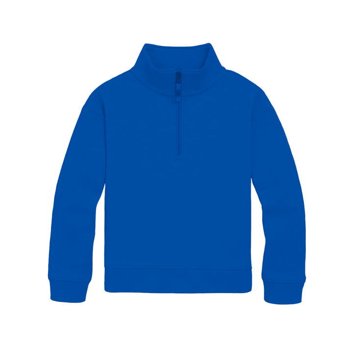 Bamboo COTTON SPANDEX ELECTRIC BLUE QUARTER ZIP (NO FLEECE)