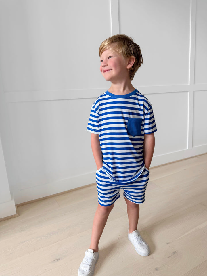 Bamboo RIBBED THE BLUE STANDARD Relaxed Shorts (SHORTS ONLY)