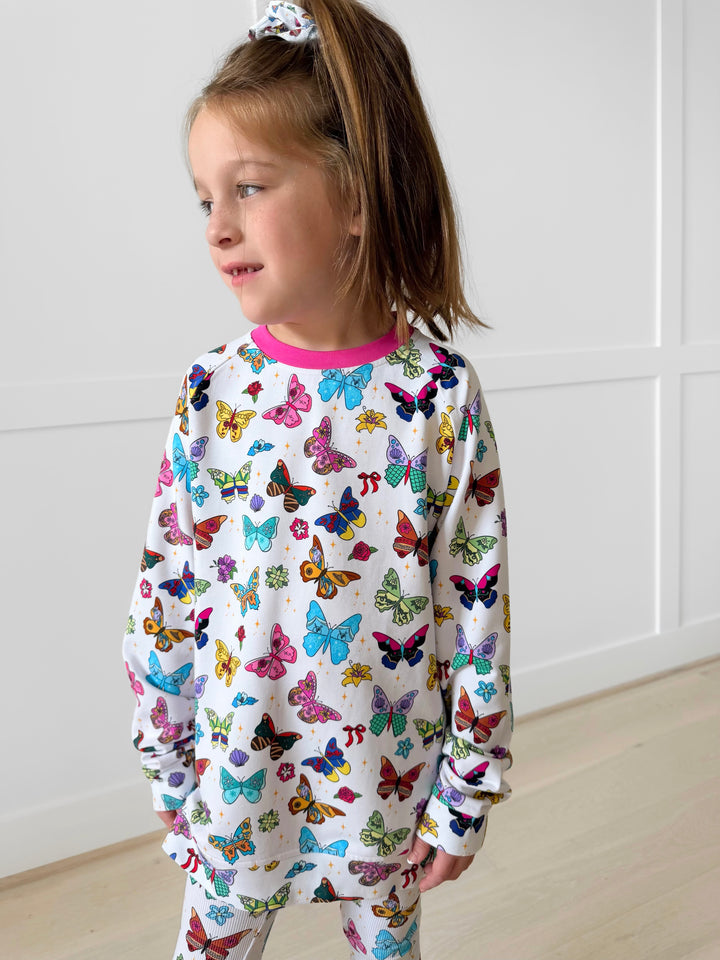 Bamboo COTTON SPANDEX ENCHANTED WINGS kids CREWNECK (NO FLEECE)